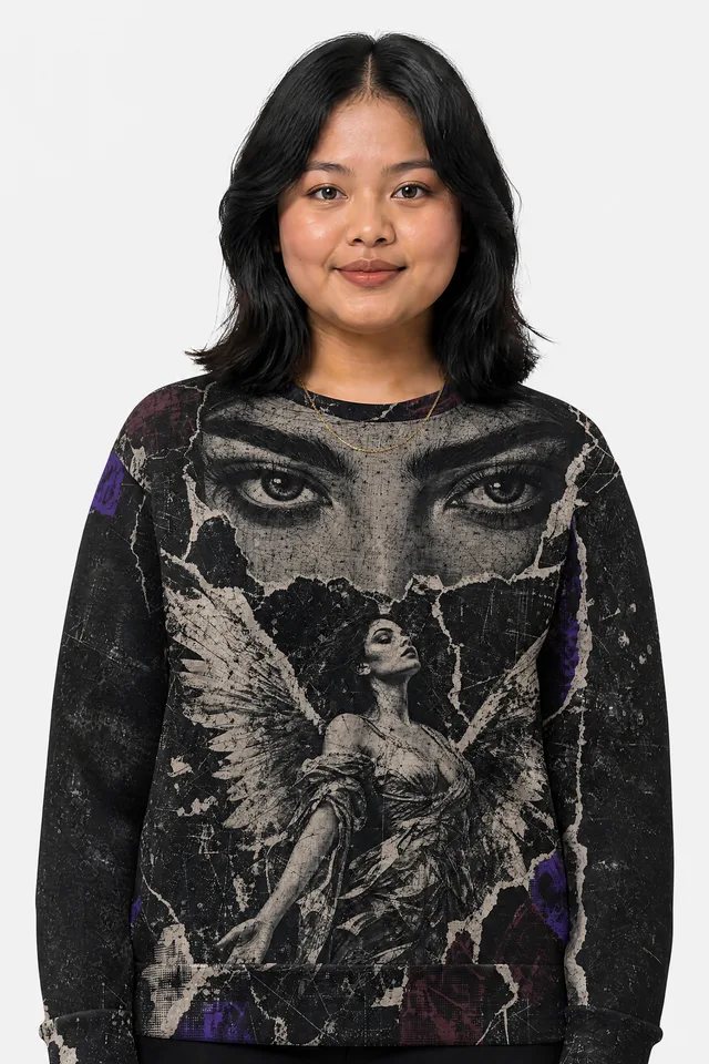 Never Unseen Sweatshirt on model
