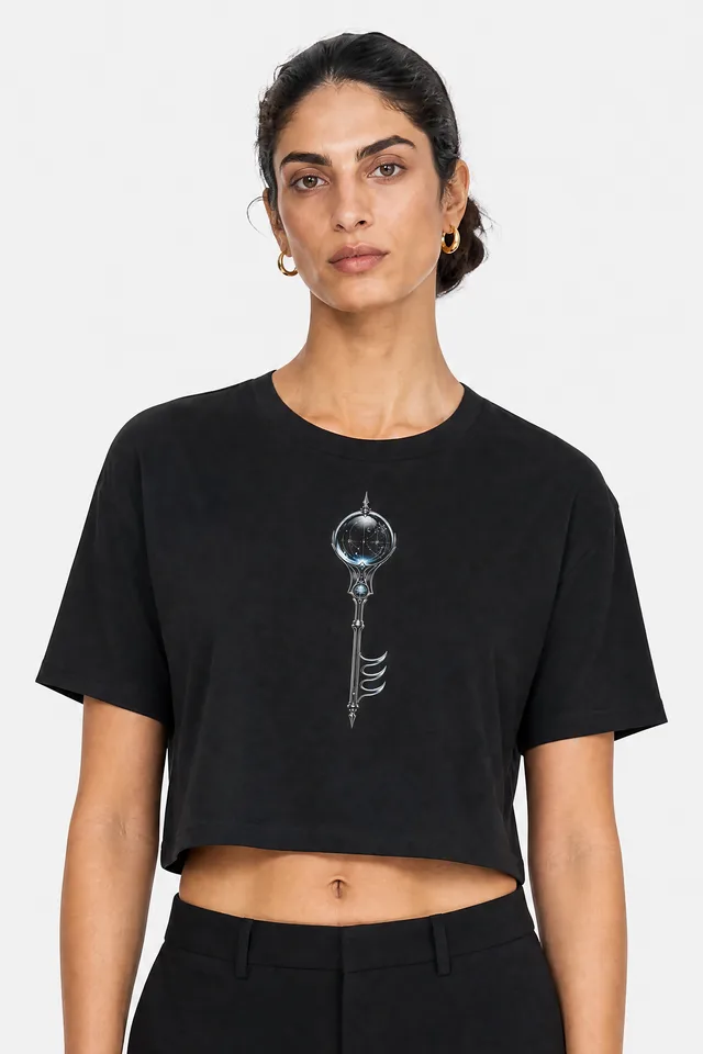 Oracle Key Crop Top on model