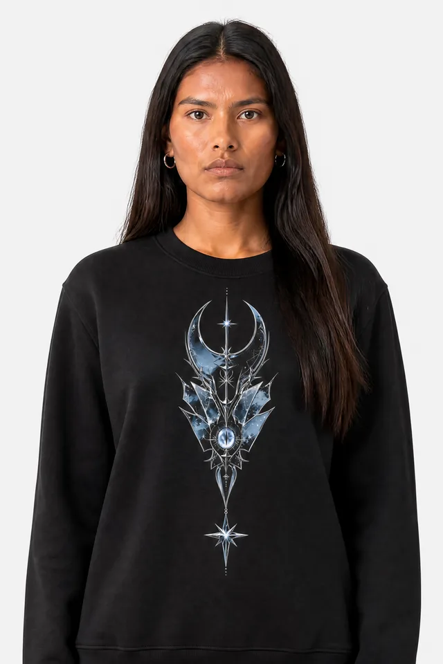 Scrying Pendant Sweatshirt on model