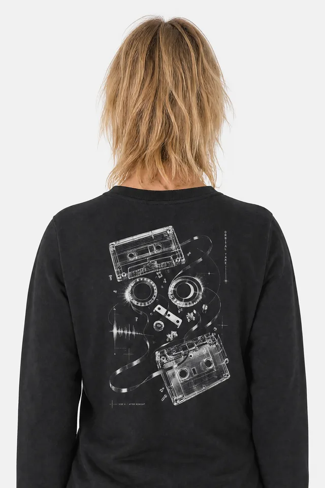 Orbital Tape Sweatshirt on model