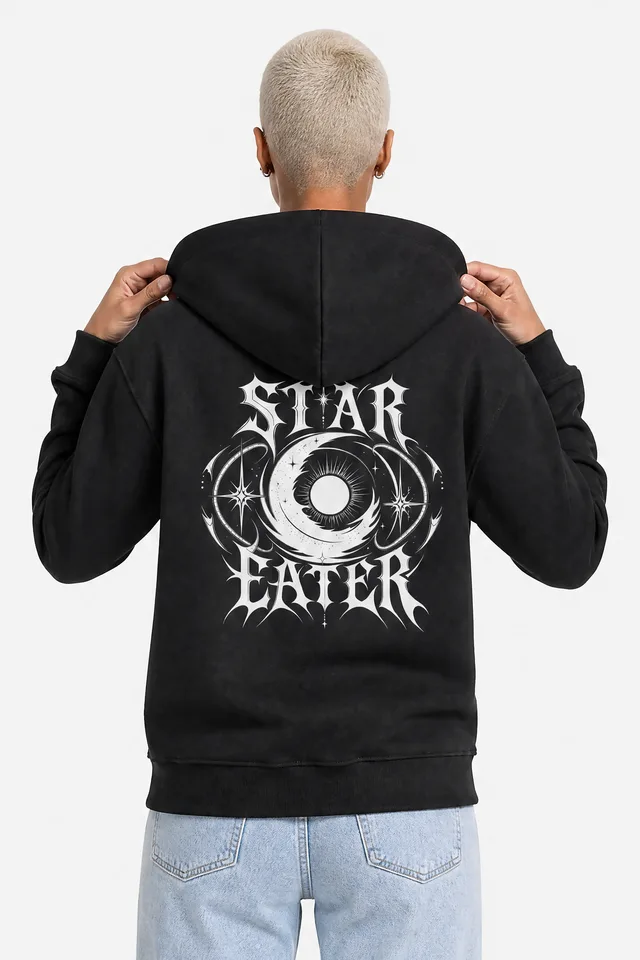 Eclipse Eye Hoodie on model