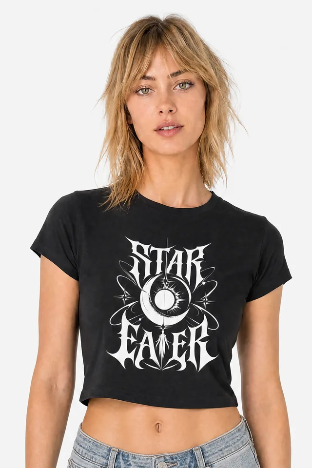 Serpent Moon Crop Top on model