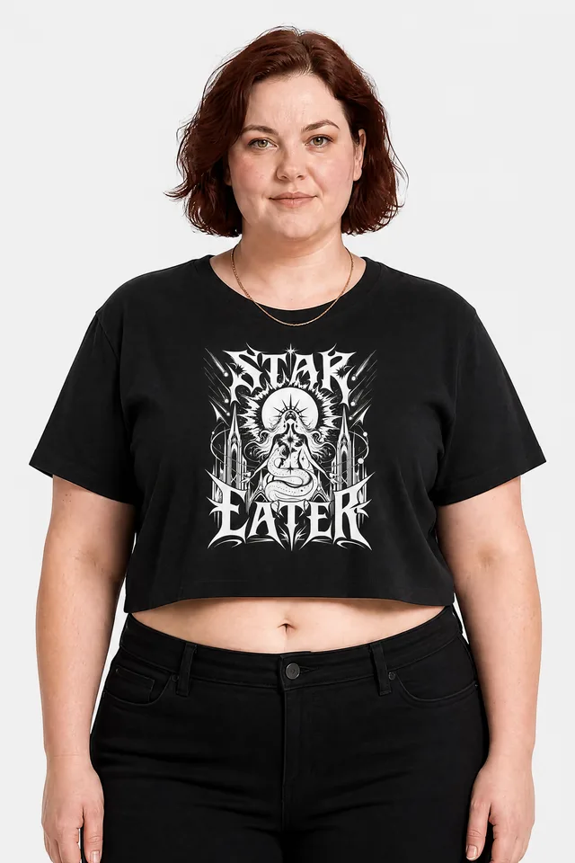 Serpent Saint Crop Top on model