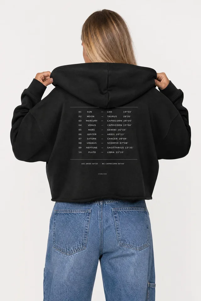 The Tracklist Crop Hoodie on model