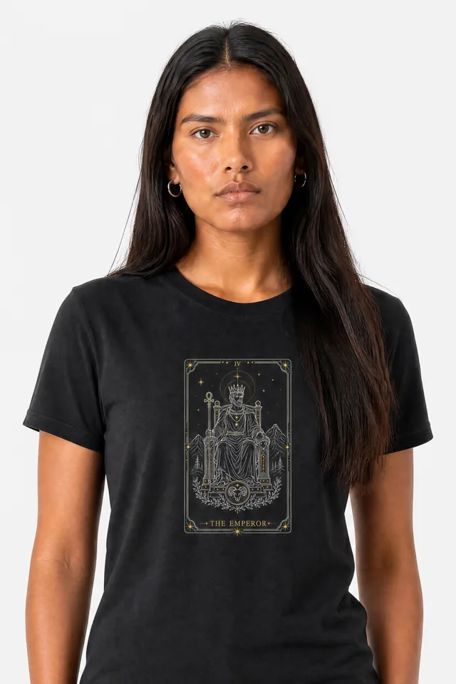 The Emperor Tarot Tee on model