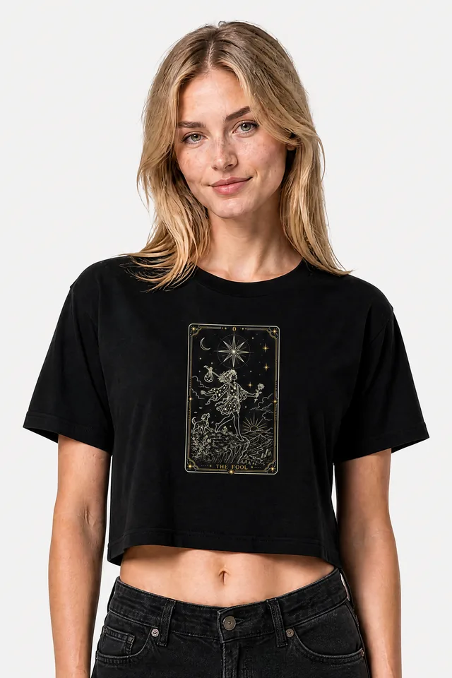 The Fool Tarot Tee on model