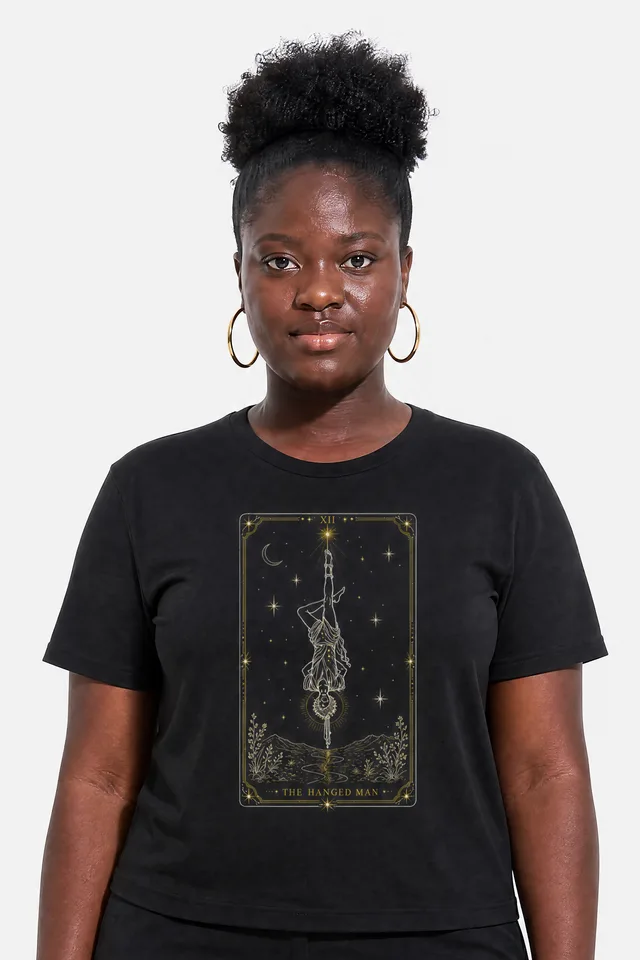 The Hanged Man Tarot Tee on model