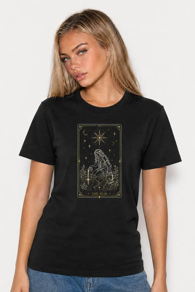 The Star Tarot Tee on model