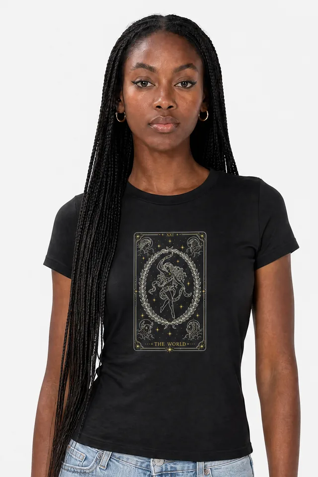 The World Tarot Tee on model