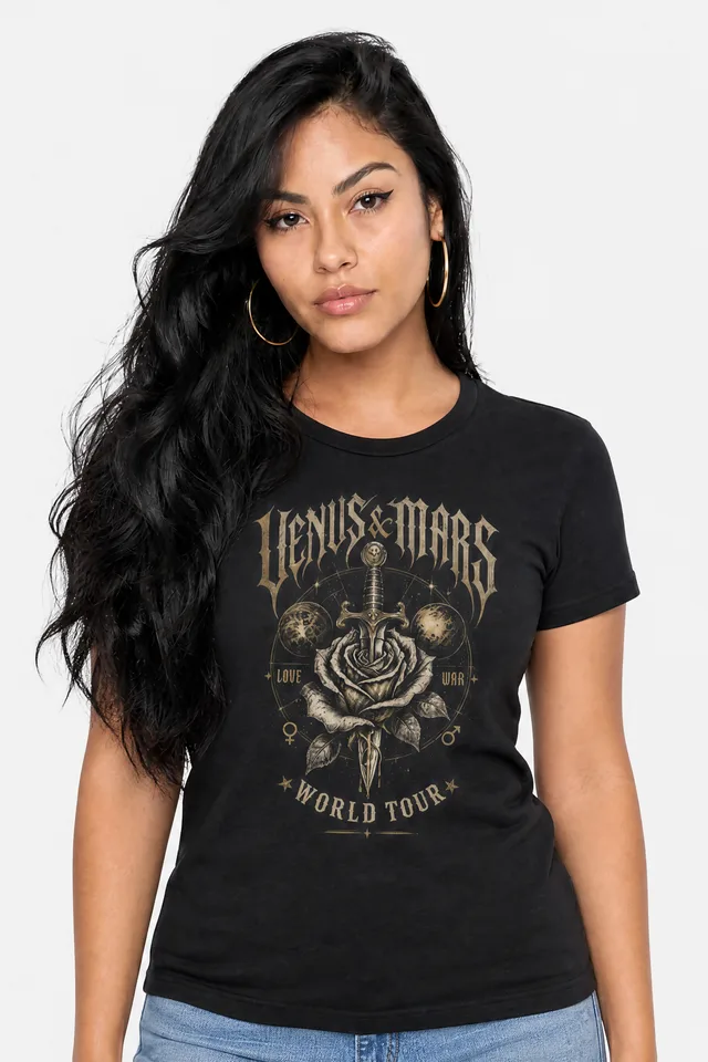 Love & War Tour Tee on model