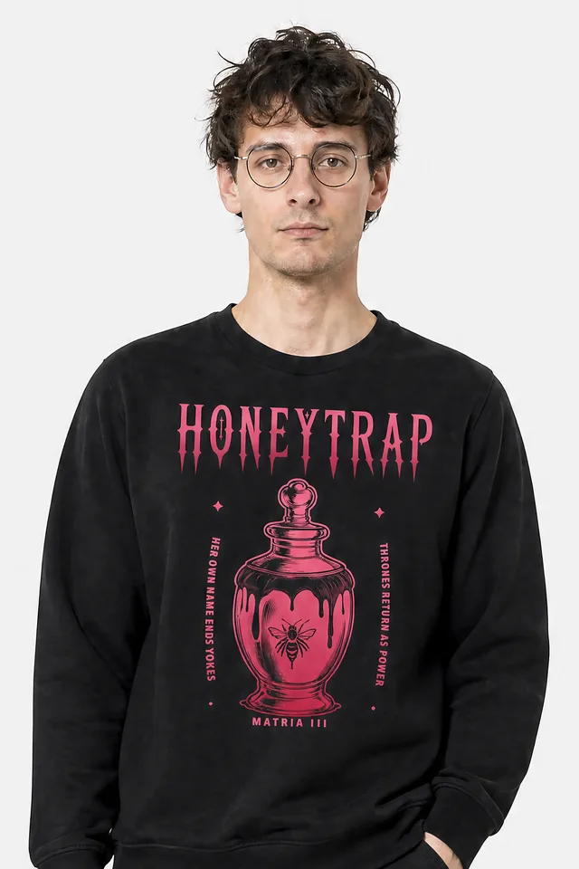 Honeytrap Honey Jar Crewneck on model