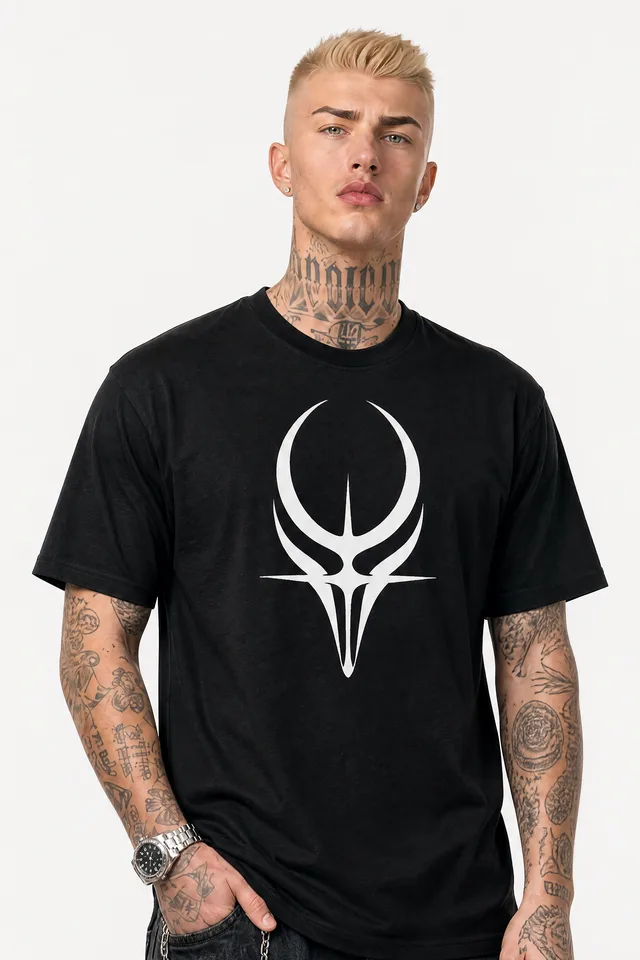 Horns Sigil Tee on model