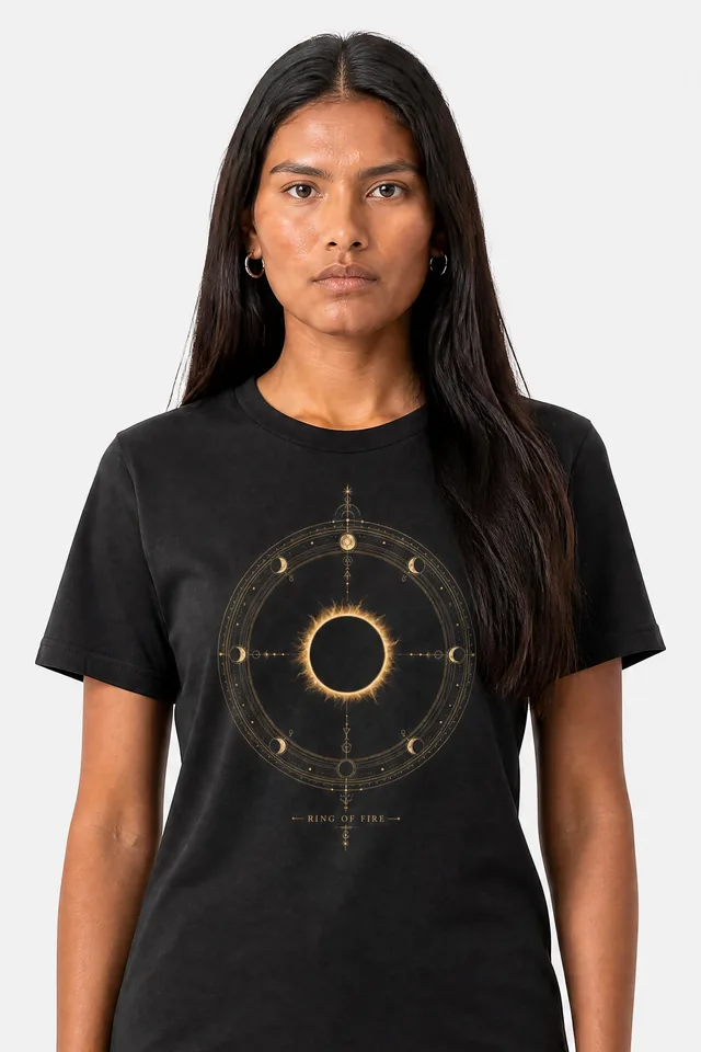 Ring of Fire Tee on model