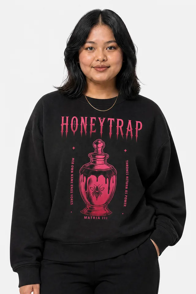 Honeytrap Honey Jar Crewneck on model