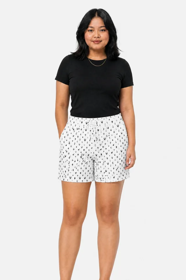 Cosmic Monogram Board Shorts on model
