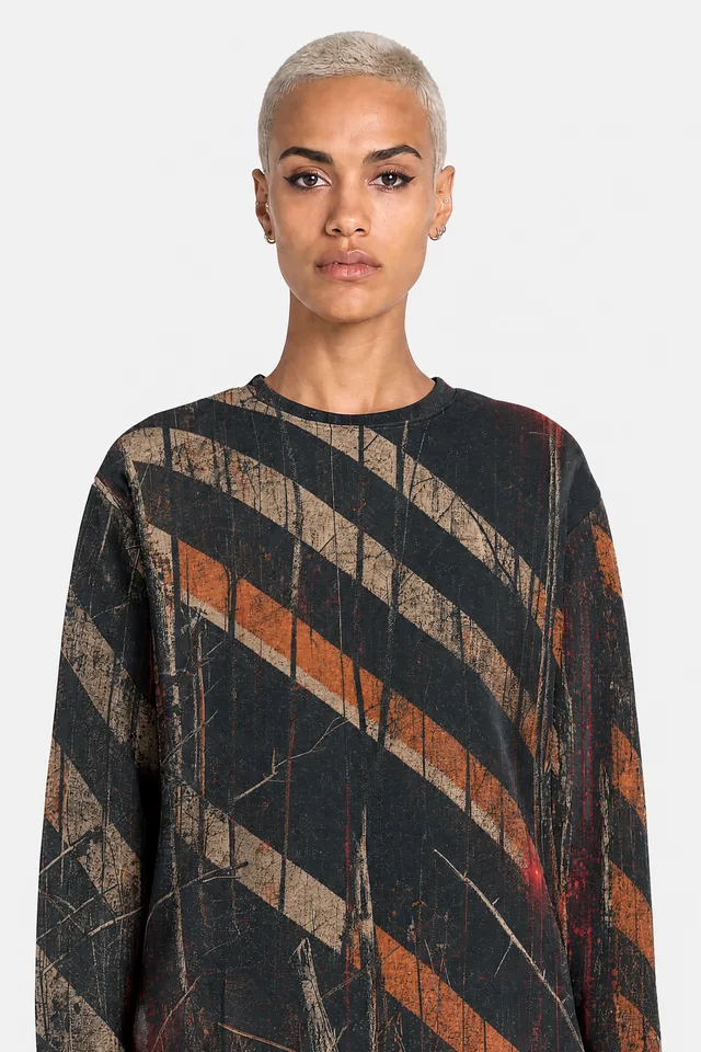 The Stripes Were a Warning Sweatshirt on model