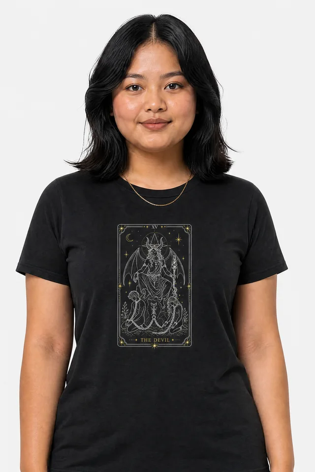 The Devil Tarot Tee on model