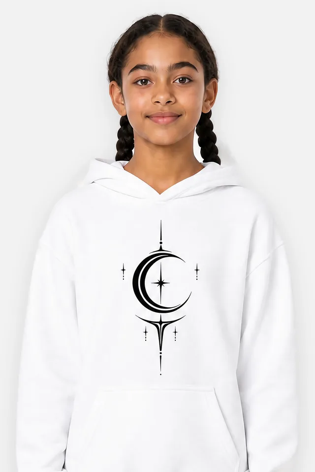 Moon Sigil Youth Hoodie on model