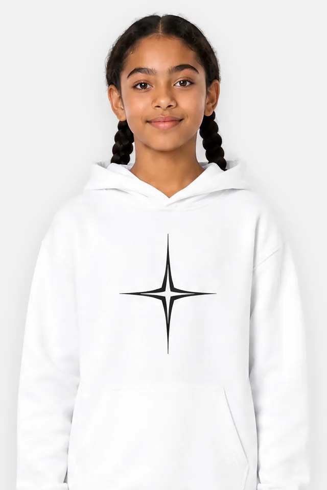 Star Sigil Youth Hoodie on model