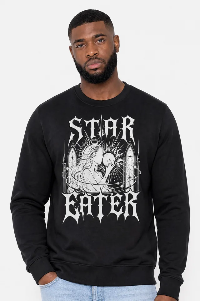 Moon Cradle Sweatshirt on model