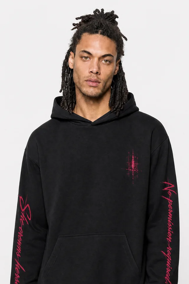 Witch Throne Static Hoodie on model
