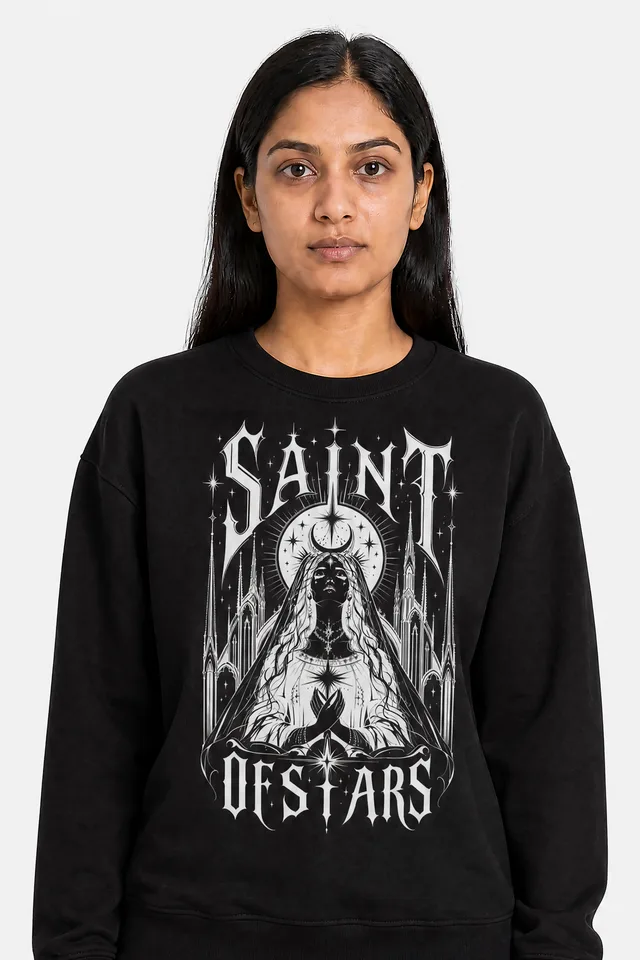 Veiled Prayer Sweatshirt on model