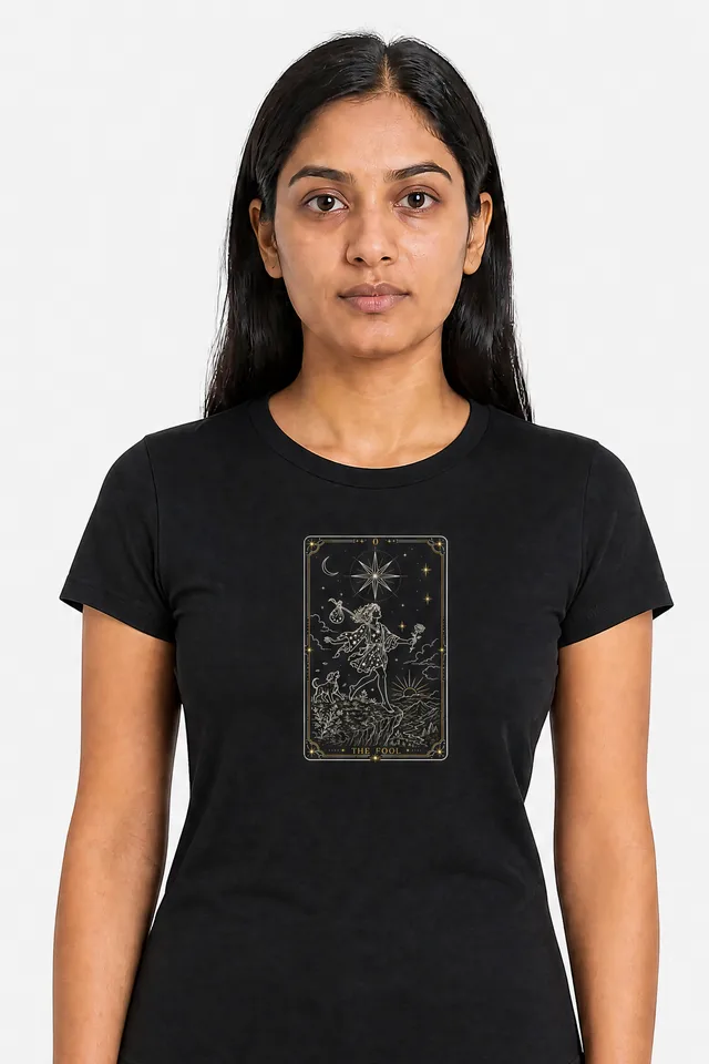 The Fool Tarot Tee on model