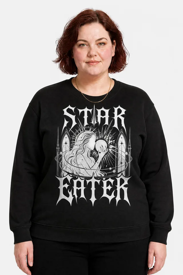 Moon Cradle Sweatshirt on model