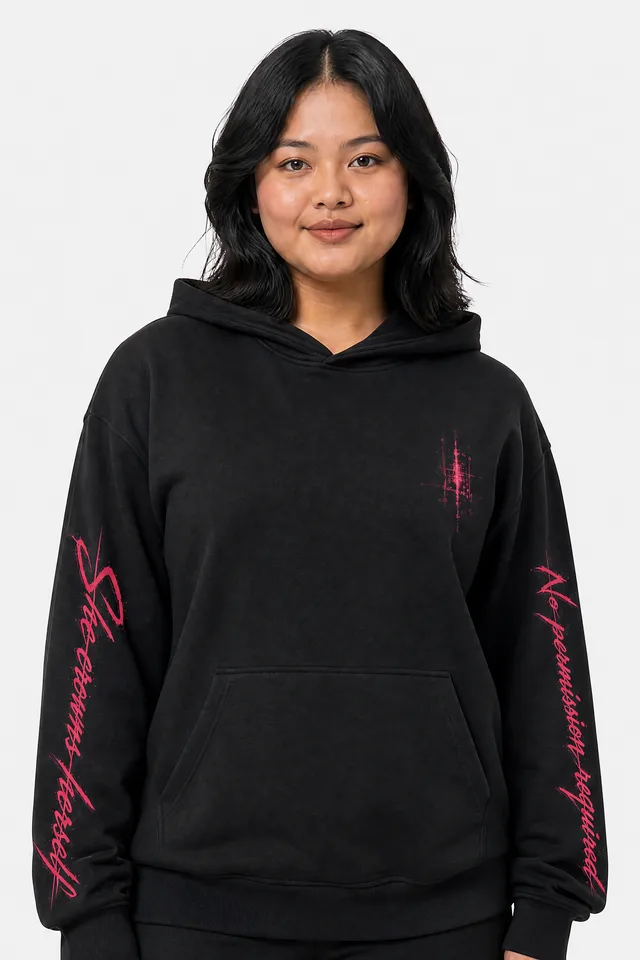 Witch Throne Static Hoodie on model